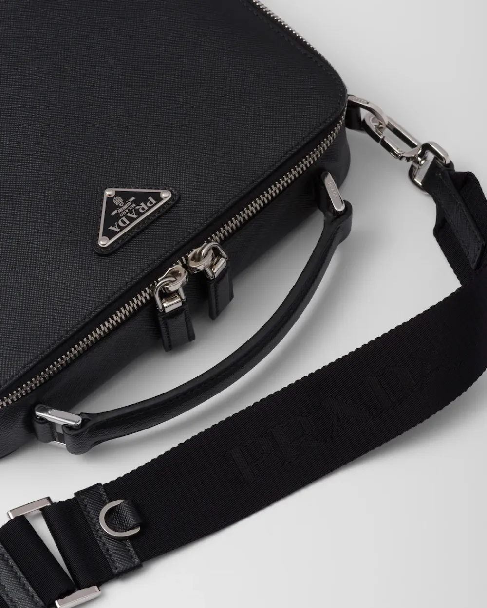 Hombre Prada BOLSOS MENSAJEROS^Bolso Brique De Piel Saffiano