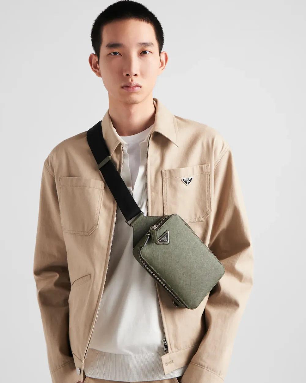 Hombre Prada MOCHILAS Y RIÑONERAS^Bolso Brique De Piel Saffiano