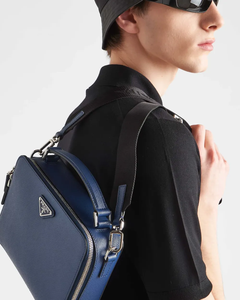 Hombre Prada BOLSOS MENSAJEROS^Bolso Brique De Piel Saffiano