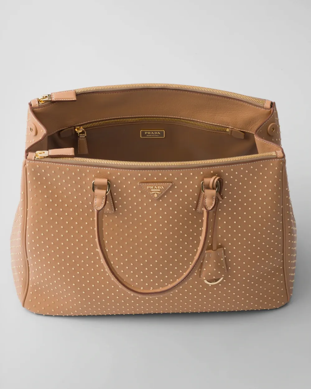 Mujer Prada PRADA GALLERIA|BOLSOS CON ASA SUPERIOR^Bolso Galleria Extragrande De Piel Con Tachuelas