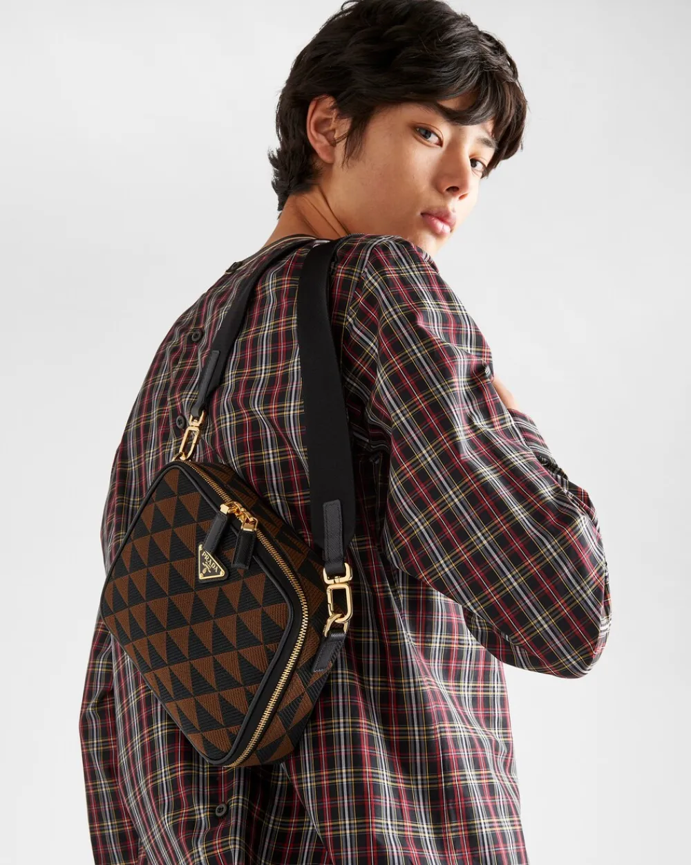 Hombre Prada BOLSOS MENSAJEROS^Bolso Symbole De Tela Bordada