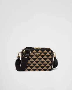 Hombre Prada BOLSOS MENSAJEROS^Bolso Symbole De Tela Bordada