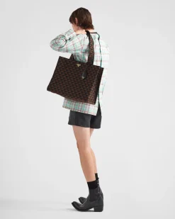 Hombre Prada BOLSOS GRANDES^Bolso Symbole De Tela Bordada