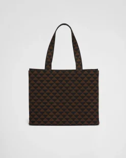 Hombre Prada BOLSOS GRANDES^Bolso Symbole De Tela Bordada