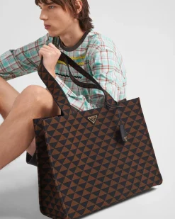 Hombre Prada BOLSOS GRANDES^Bolso Symbole De Tela Bordada