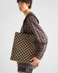 Hombre Prada BOLSOS GRANDES^Bolso Symbole De Tela Bordada