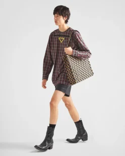 Hombre Prada BOLSOS GRANDES^Bolso Symbole De Tela Bordada
