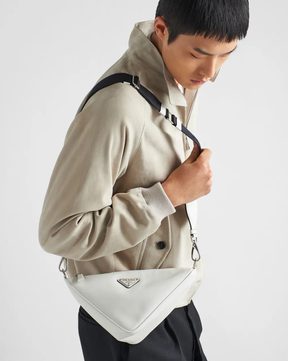 Hombre Prada BOLSOS MENSAJEROS^Bolso Triangle De Piel