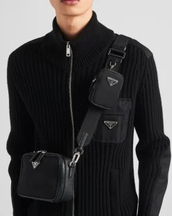 Hombre Prada BOLSOS MENSAJEROS^Bolso Re-nylon Y Piel Saffiano Brique