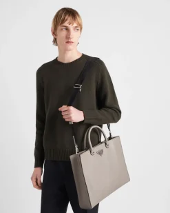 Hombre Prada BOLSOS GRANDES^Bolso Tote De Piel Saffiano