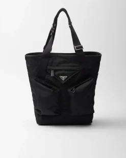 Hombre Prada BOLSOS GRANDES^Bolso Tote De Piel Y Re-nylon