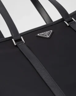 Hombre Prada COLECCIÓN MASCULINA|BOLSOS GRANDES^Bolso Tote De Re-nylon Y Piel Saffiano