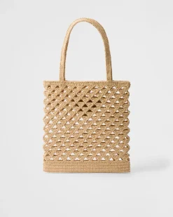 Mujer Prada PRADA SUMMER BAGS|BOLSOS GRANDES^Bolso Tote En Tejido Trenzado De Croché