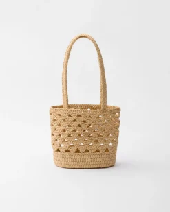 Mujer Prada PRADA SUMMER BAGS|BOLSOS GRANDES^Bolso Tote En Tejido Trenzado De Croché