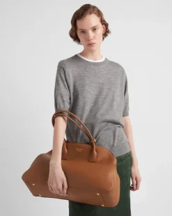 Mujer Prada BOLSOS GRANDES|BOLSOS GRANDES^Bolso Tote Grande De Piel Con Cierre De Cremallera