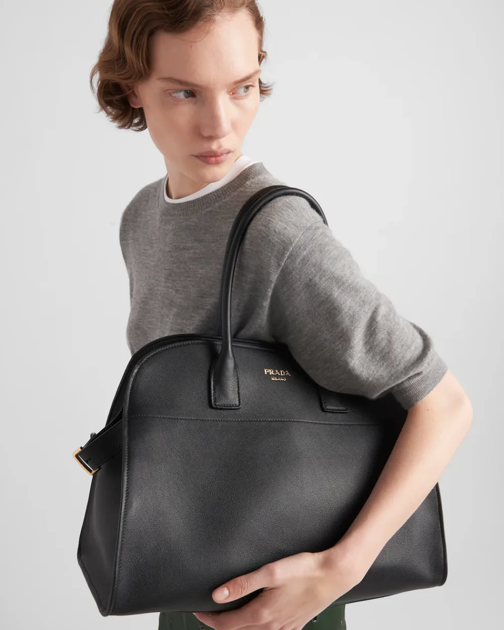 Mujer Prada BOLSOS GRANDES|BOLSOS GRANDES^Bolso Tote Grande De Piel Con Hebillas