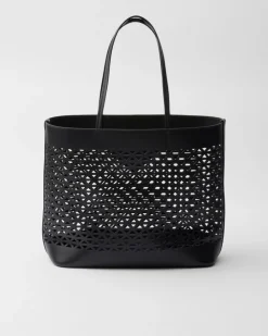 Mujer Prada PRADA SUMMER BAGS|BOLSOS GRANDES^Bolso Tote Grande De Piel Perforada