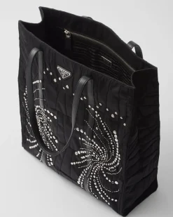 Mujer Prada BOLSOS GRANDES|BOLSOS GRANDES^Bolso Tote Grande De Re-nylon Con Patchwork Y Bordados