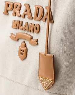 Mujer Prada PRADA SUMMER BAGS|BOLSOS GRANDES^Bolso Tote Grande En Mezcla De Lino