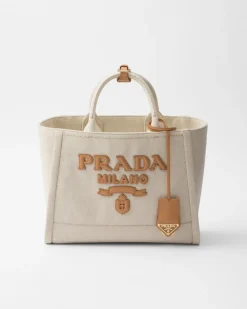 Mujer Prada PRADA SUMMER BAGS|BOLSOS GRANDES^Bolso Tote Grande En Mezcla De Lino