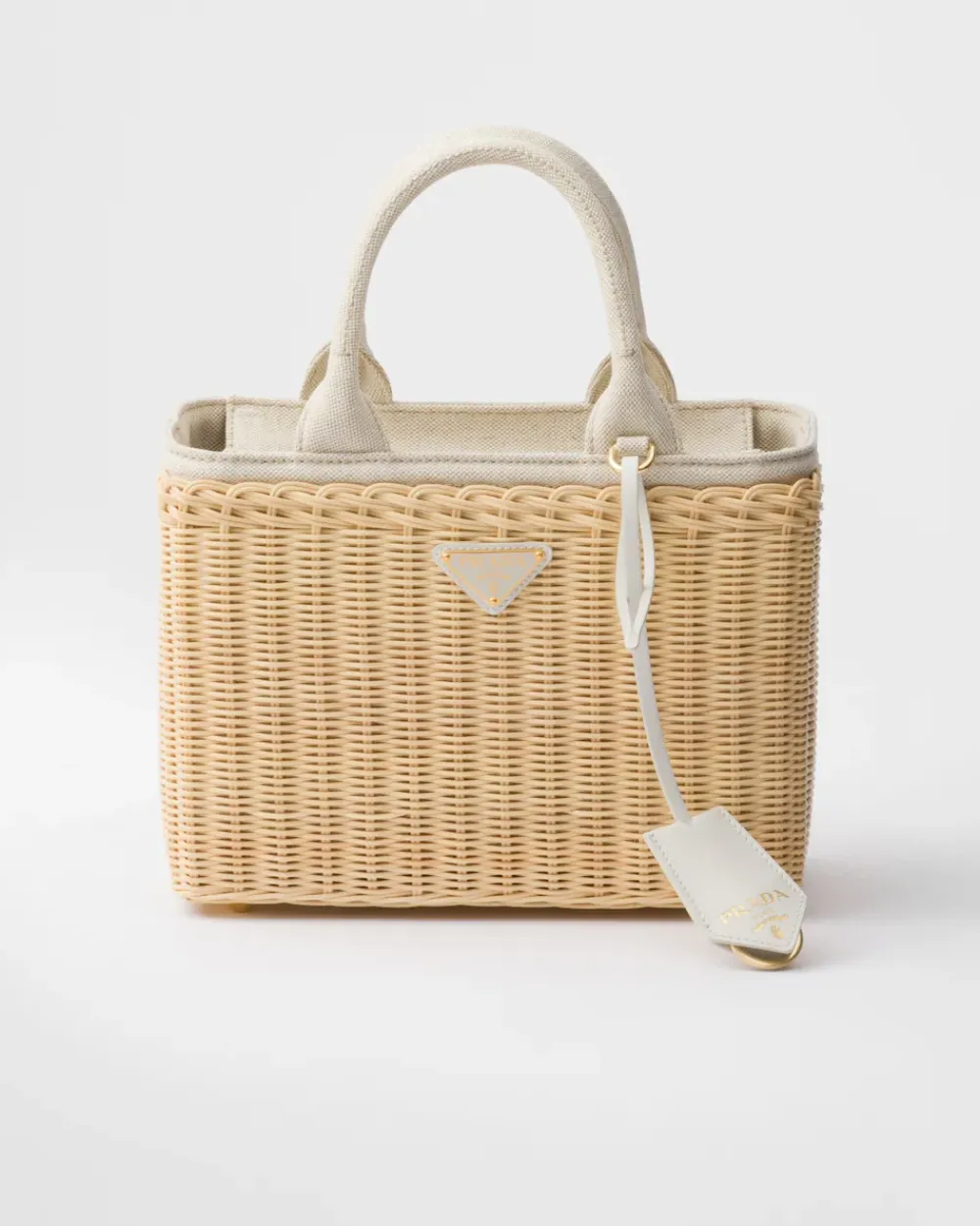 Mujer Prada PRADA SUMMER BAGS|BOLSOS GRANDES^Bolso Tote Mediano De Tejido Trenzado Y Mezcla De Lino