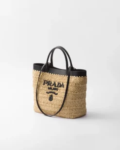 Mujer Prada PRADA SUMMER BAGS|BOLSOS GRANDES^Bolso Tote Pequeño En Tejido Trenzado Y Piel