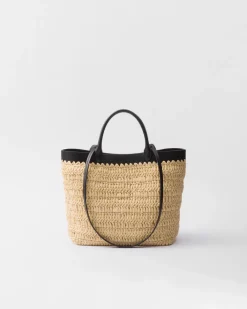 Mujer Prada PRADA SUMMER BAGS|BOLSOS GRANDES^Bolso Tote Pequeño En Tejido Trenzado Y Piel