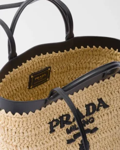Mujer Prada PRADA SUMMER BAGS|BOLSOS GRANDES^Bolso Tote Pequeño En Tejido Trenzado Y Piel
