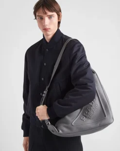 Hombre Prada BOLSOS MENSAJEROS^Bolso Triangular De Piel