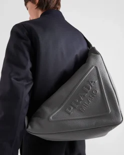 Hombre Prada BOLSOS MENSAJEROS^Bolso Triangular De Piel