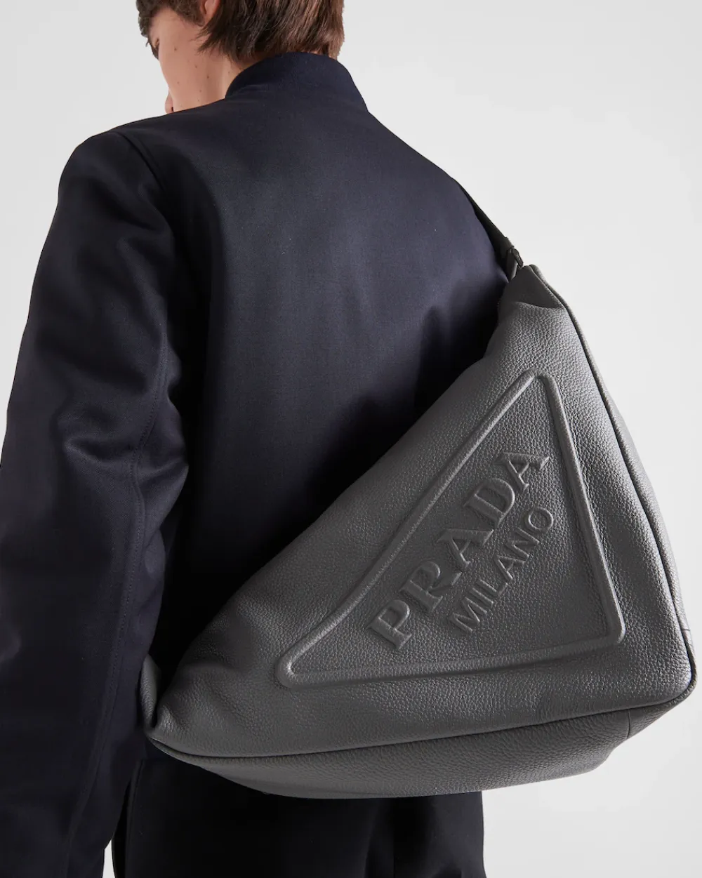 Hombre Prada BOLSOS MENSAJEROS^Bolso Triangular De Piel