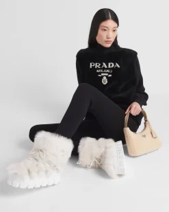 Mujer Prada BOTINAS Y BOTAS^Botas Après-ski De Piel Vuelta