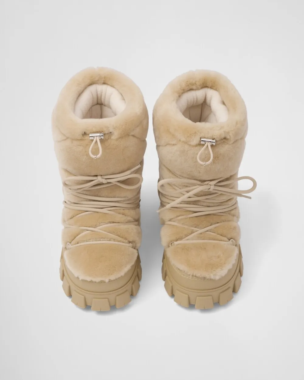 Mujer Prada BOTINAS Y BOTAS^Botas Après-ski De Piel Vuelta