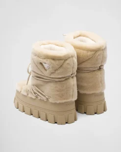 Mujer Prada BOTINAS Y BOTAS^Botas Après-ski De Piel Vuelta