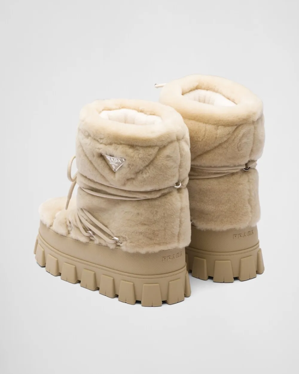 Mujer Prada BOTINAS Y BOTAS^Botas Après-ski De Piel Vuelta
