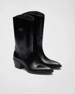 Mujer Prada BOTINAS Y BOTAS^Botas Camperas De Piel Cepillada