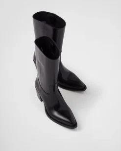 Mujer Prada BOTINAS Y BOTAS^Botas Camperas De Piel Cepillada