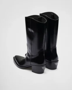 Mujer Prada BOTINAS Y BOTAS^Botas Camperas De Piel Cepillada