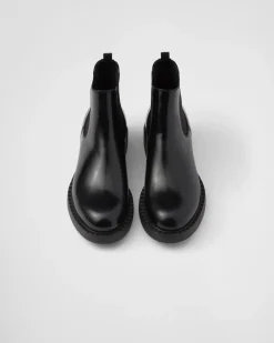 Hombre Prada BOTAS^Botas Chelsea De Piel Cepillada
