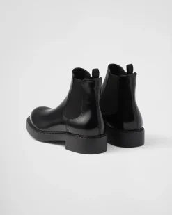 Hombre Prada BOTAS^Botas Chelsea De Piel Cepillada