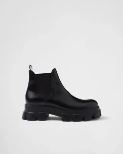 Hombre Prada BOTAS^Botas Chelsea Monolith En Piel Cepillada