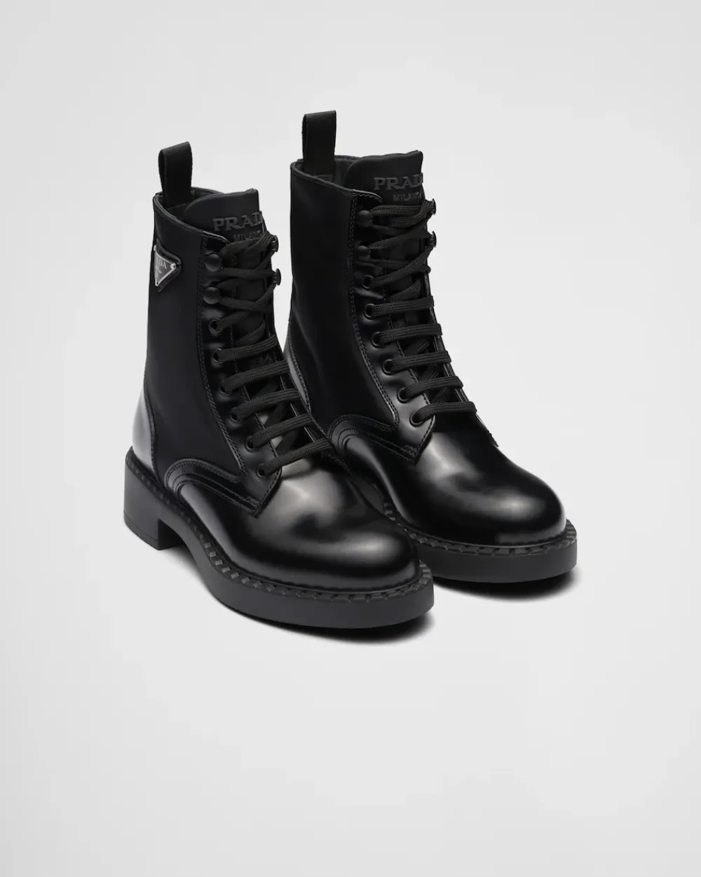 Mujer Prada BOTINAS Y BOTAS^Botas De Piel Cepillada Y Re-nylon