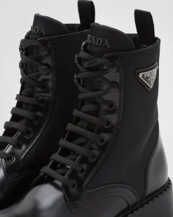 Mujer Prada BOTINAS Y BOTAS^Botas De Piel Cepillada Y Re-nylon