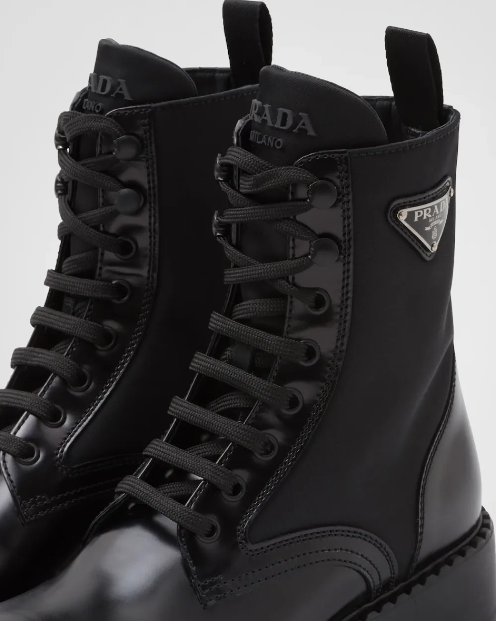 Mujer Prada BOTINAS Y BOTAS^Botas De Piel Cepillada Y Re-nylon