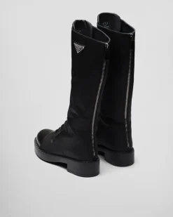 Mujer Prada BOTINAS Y BOTAS^Botas De Piel Cepillada Y Re-nylon
