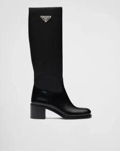 Mujer Prada BOTINAS Y BOTAS^Botas De Re-nylon Y Piel Cepillada