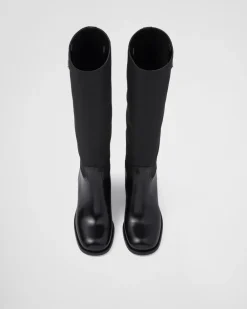 Mujer Prada BOTINAS Y BOTAS^Botas De Re-nylon Y Piel Cepillada