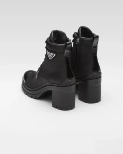 Mujer Prada BOTINAS Y BOTAS^Botines De Cordones De Piel Cepillada Y Re-nylon