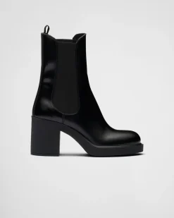 Mujer Prada BOTINAS Y BOTAS^Botines De Piel Cepillada Con Tacón