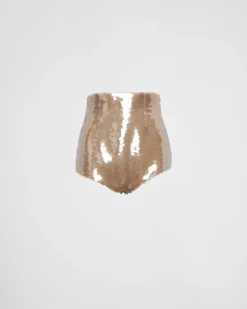 Mujer Prada PANTALONES LARGOS Y CORTOS^Braguitas De Tul Con Lentejuelas